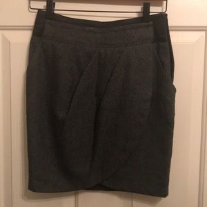 McGinn skirt grey tweed/black satin. Sz 38(XS-S)